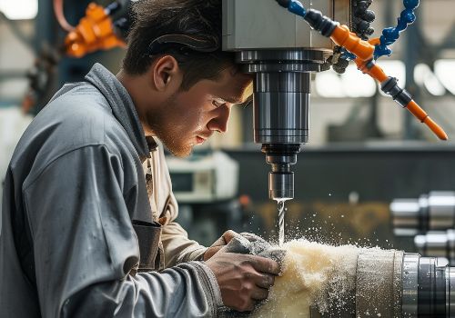 men in CNC machining